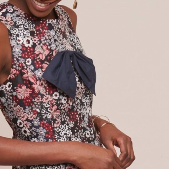 HP 🎉 Mignon Doo x Anthropologie Bow-Tie Floral Brocade XS Pet Blue Pink Cocktail - Picture 7 of 7